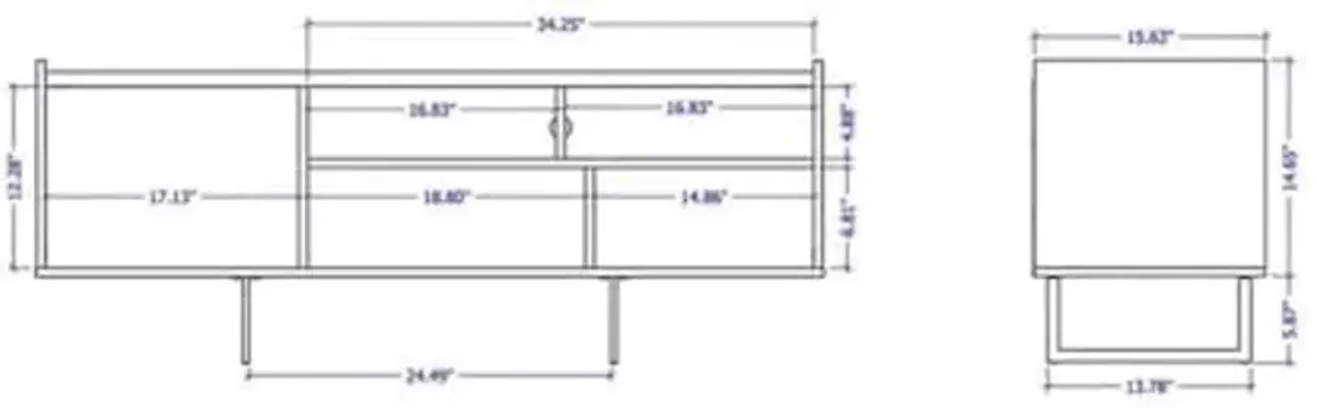 Manhattan Comfort Winston 53.14" TV Stand with 4 Shelves, 53.14 Inches, White and Cinnamon