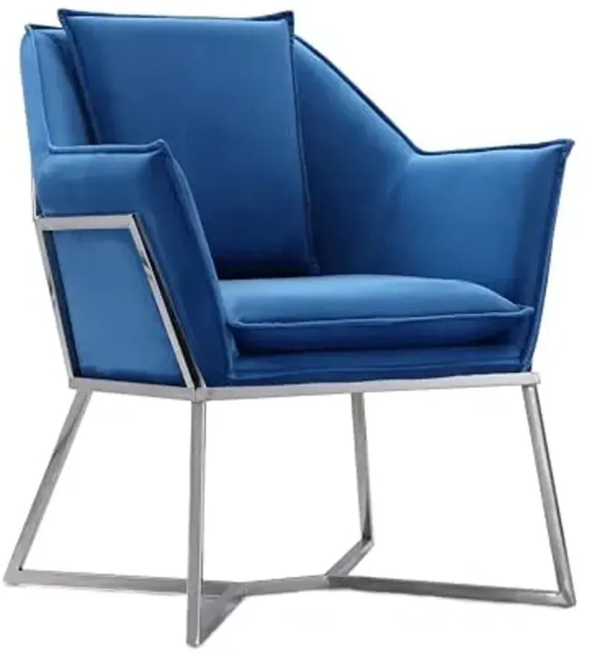 Manhattan Comfort Origami Velvet Accent Chair, Blue