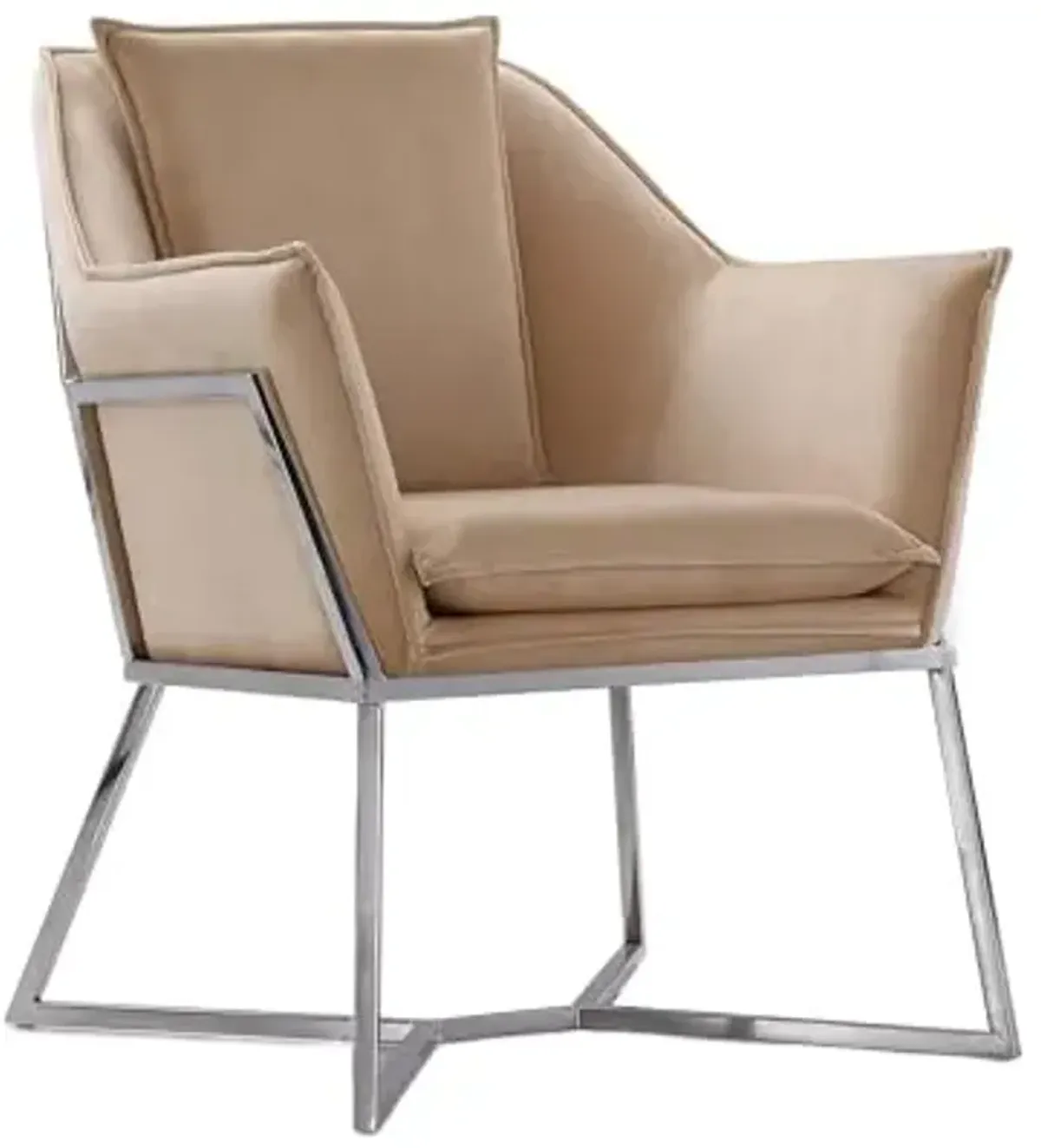 Manhattan Comfort Origami Velvet Accent Chair, Fawn