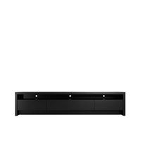 Manhattan Comfort Sylvan TV Stand with 3-Drawers with Open Shelving, 84.53 Inch, Black