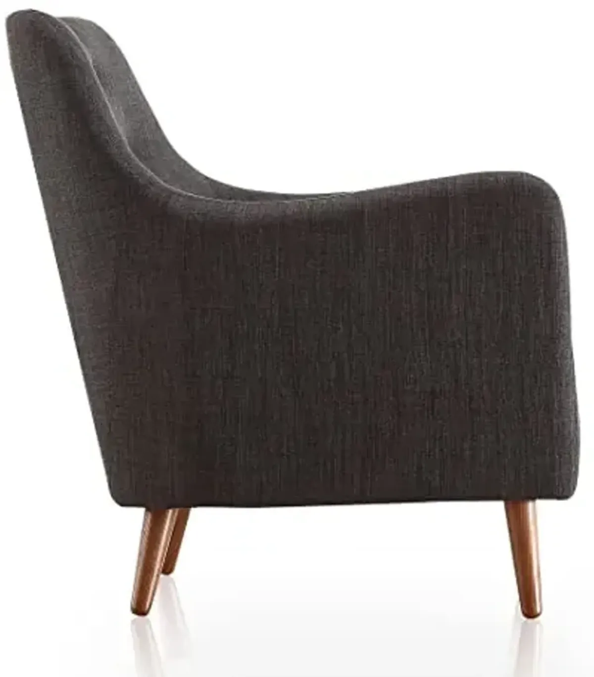 Manhattan Comfort Poet Accent Chair with Tufted Buttons, Charcoal and Red