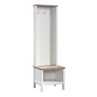 Sauder Cottage Road Entryway Bench with Storage in Soft White, Soft White Finish