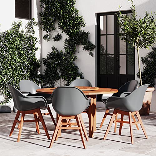 Amazonia Double Extendable Rectangular Cannes Patio Dining Set, 7 Piece