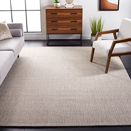 SAFAVIEH Abstract Collection 9' x 12' Ivory/Grey ABT468G Handmade Premium Wool Living Room Dining Bedroom Area Rug