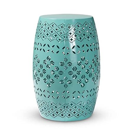 Baxton Studio Lavinia Modern and Contemporary Teal Finished Metal Outdoor Side Table