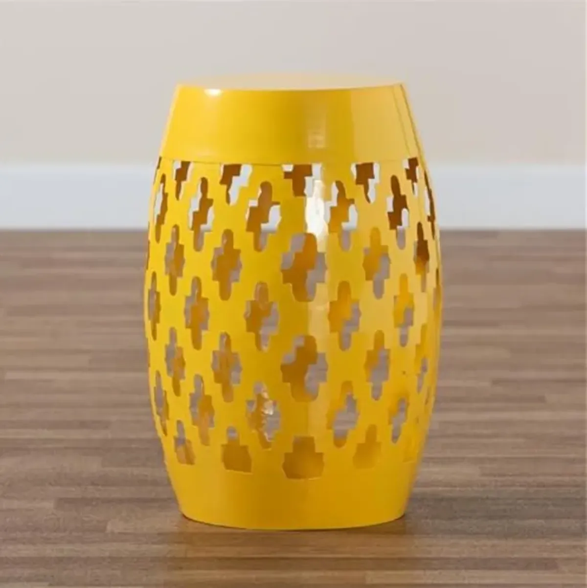 Baxton Studio Branson Modern and Contemporary Yellow Finished Metal Outdoor Side Table