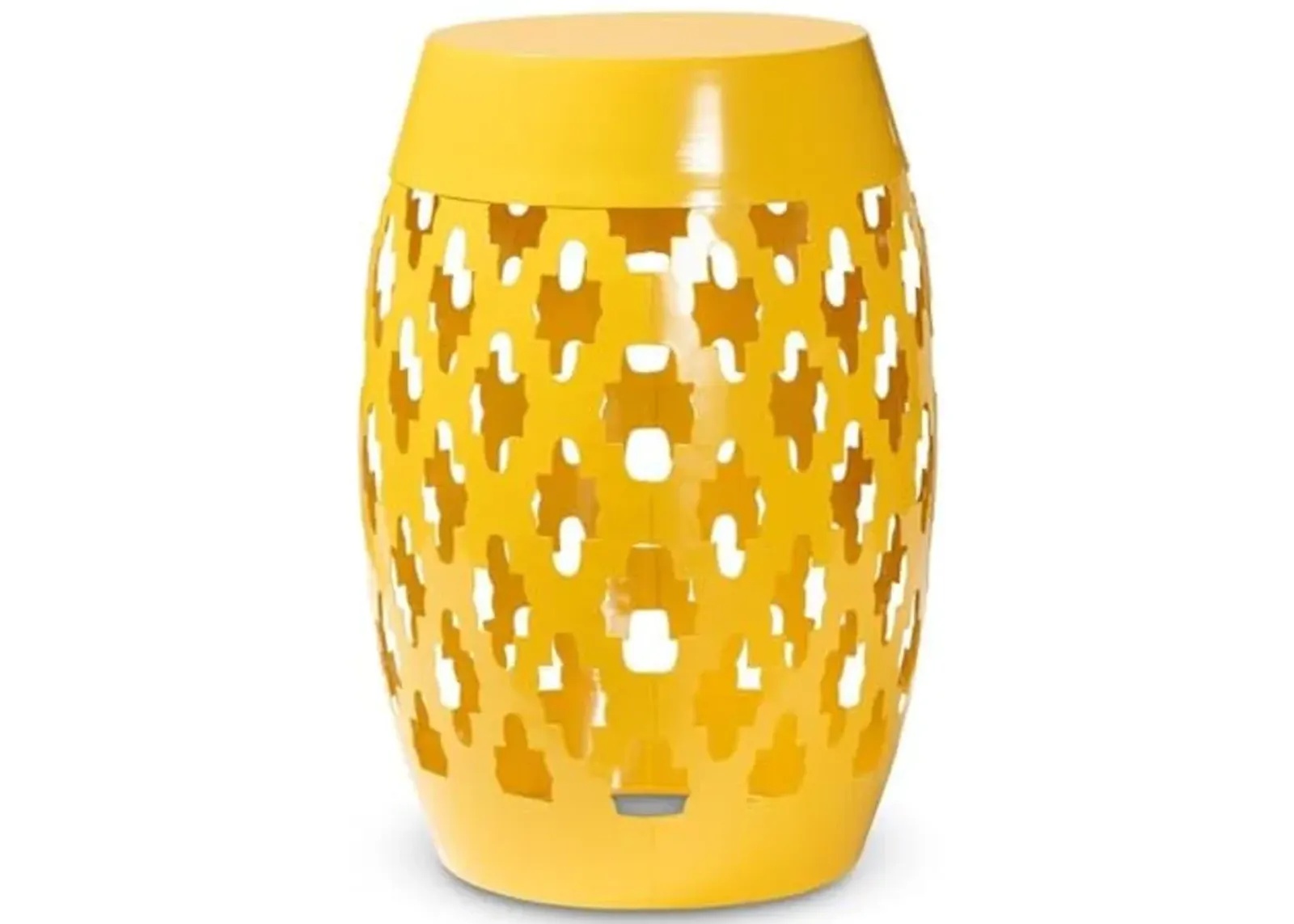 Baxton Studio Branson Yellow Finished Metal Outdoor Side Table