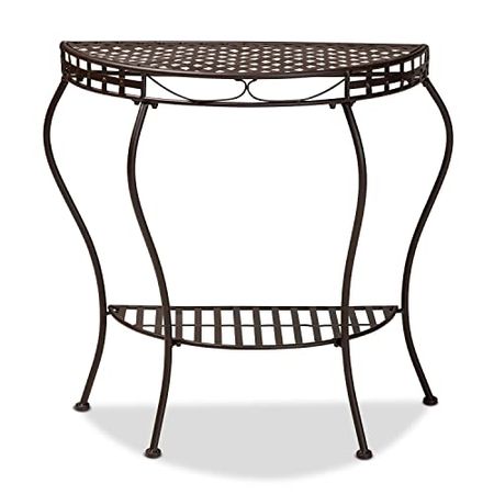 Baxton Studio Laraine Modern and Contemporary Black Metal Outdoor Console Table