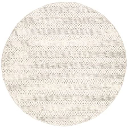 SAFAVIEH Natural Fiber Collection 5' Round Bleach NF212D Handmade Rustic Farmhouse Jute Entryway Foyer Living Room Bedroom Kitchen Area Rug