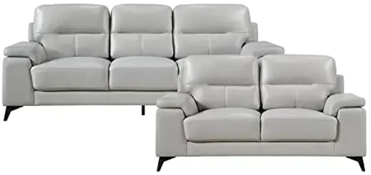 Lexicon Iglesia 2-Piece Living Room Set, Silver Gray