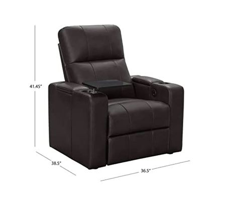 Abbyson Living Rider Power Recliner with 1 Table, Black (Set of 2)