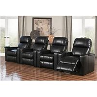 Abbyson Living Rider Power Recliner with 1 Table, Black (Set of 4)
