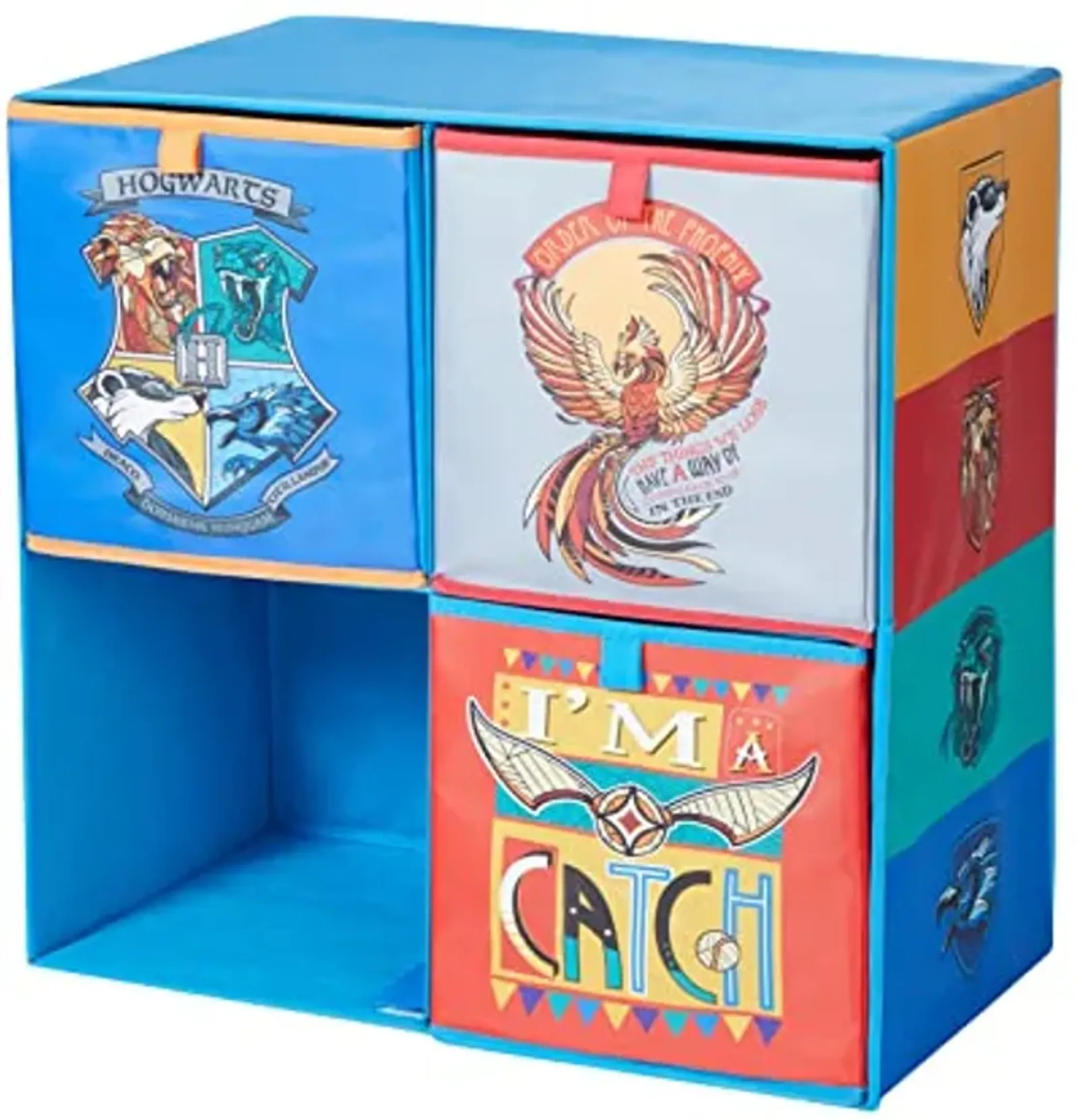 Harry Potter Collapsible Storage Cubby Unit and Bookshelf with 3 Collapsible Cubes