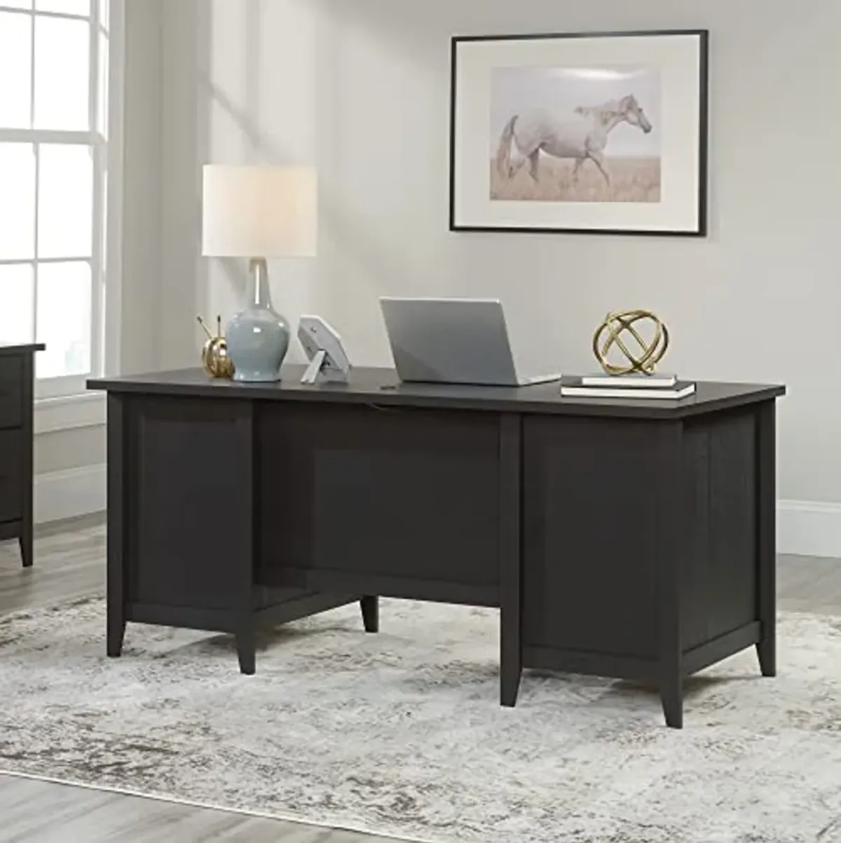 Sauder® Summit Station 66"W Executive Computer Desk, Raven Oak