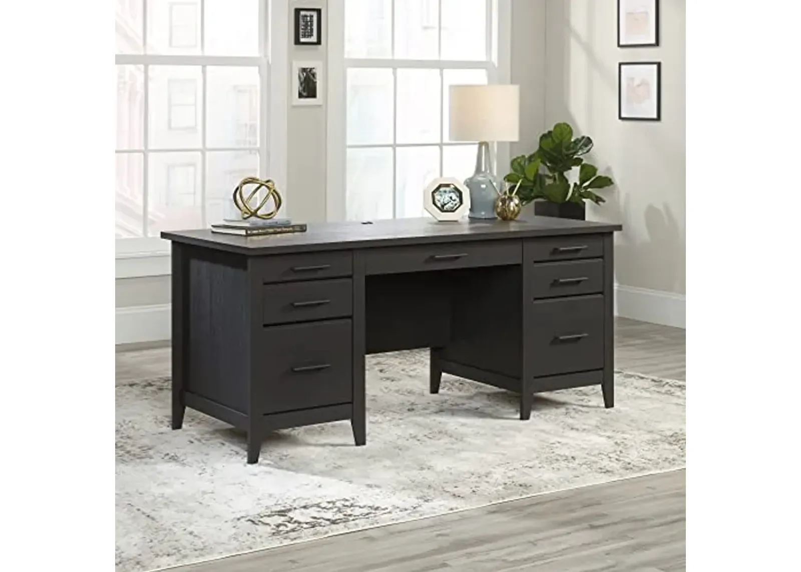 Sauder® Summit Station 66"W Executive Computer Desk, Raven Oak