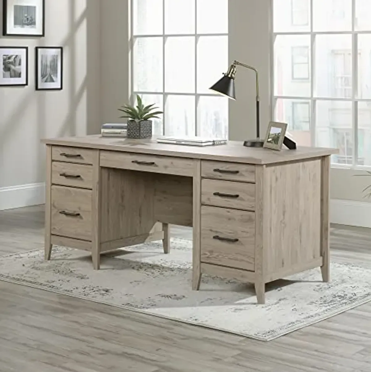 Sauder® Summit Station 66"W Executive Computer Desk, Laurel Oak