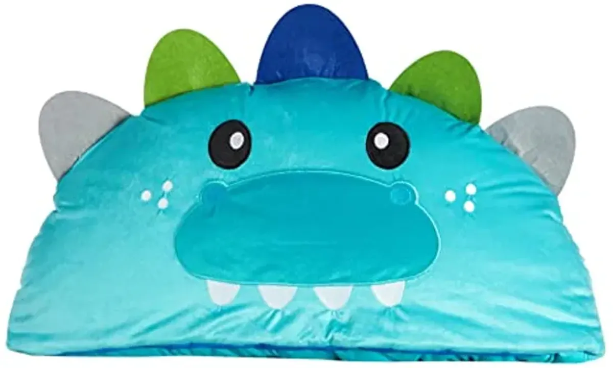 Heritage Kids Figural Dinosaur Soft Plush Hooded Sleeping Bag, 30” W x 54” L, Cozy and Fun for Sleepovers and Naptime