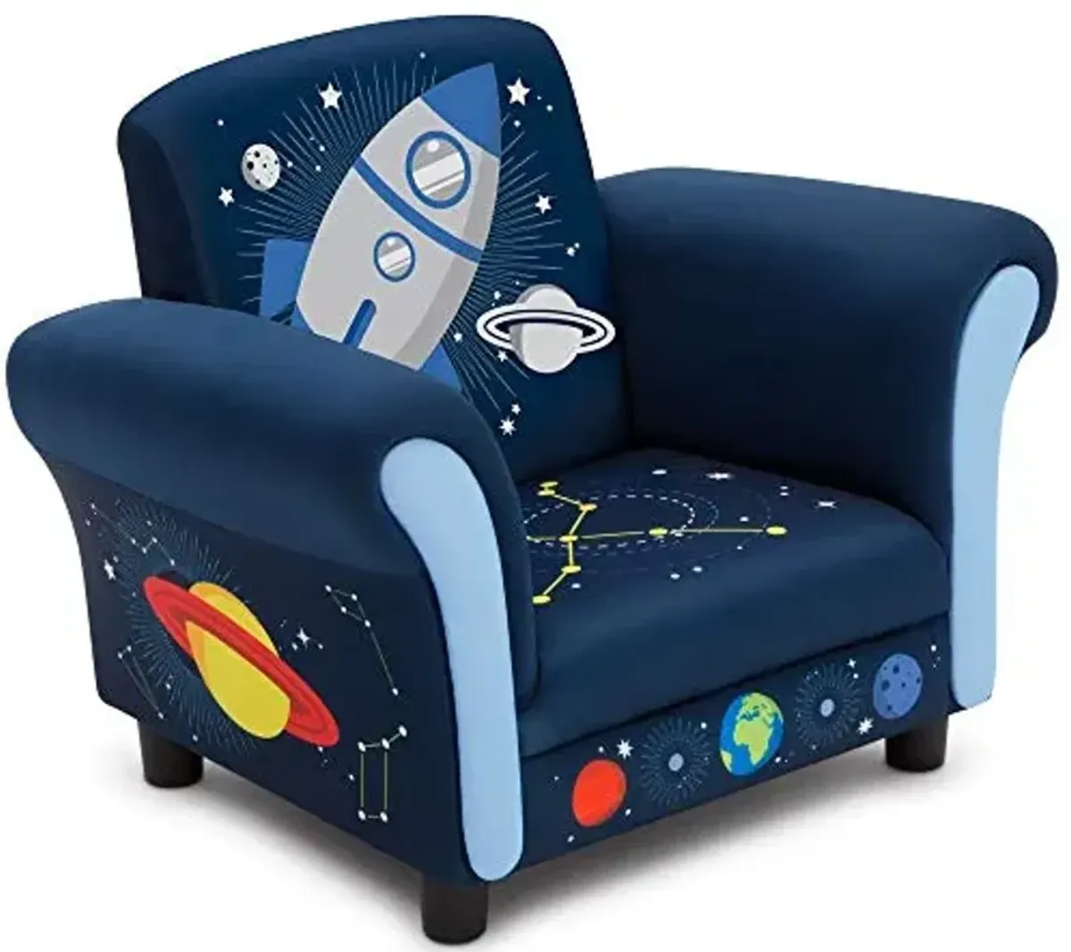 Delta Children Space Adventures Kids Upholstered Chair, Blue