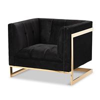 Baxton Studio Ambra Chairs, Black/Gold
