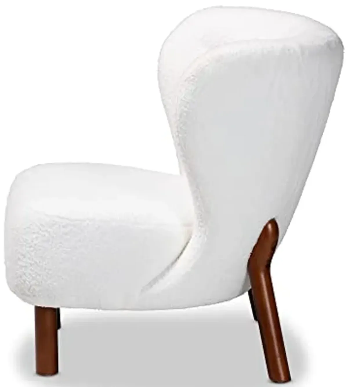 Baxton Studio Cabrera Chairs, White/Walnut Brown