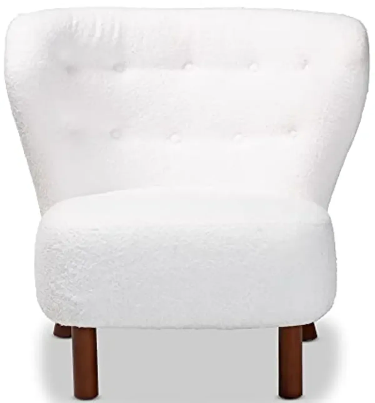 Baxton Studio Cabrera Chairs, White/Walnut Brown