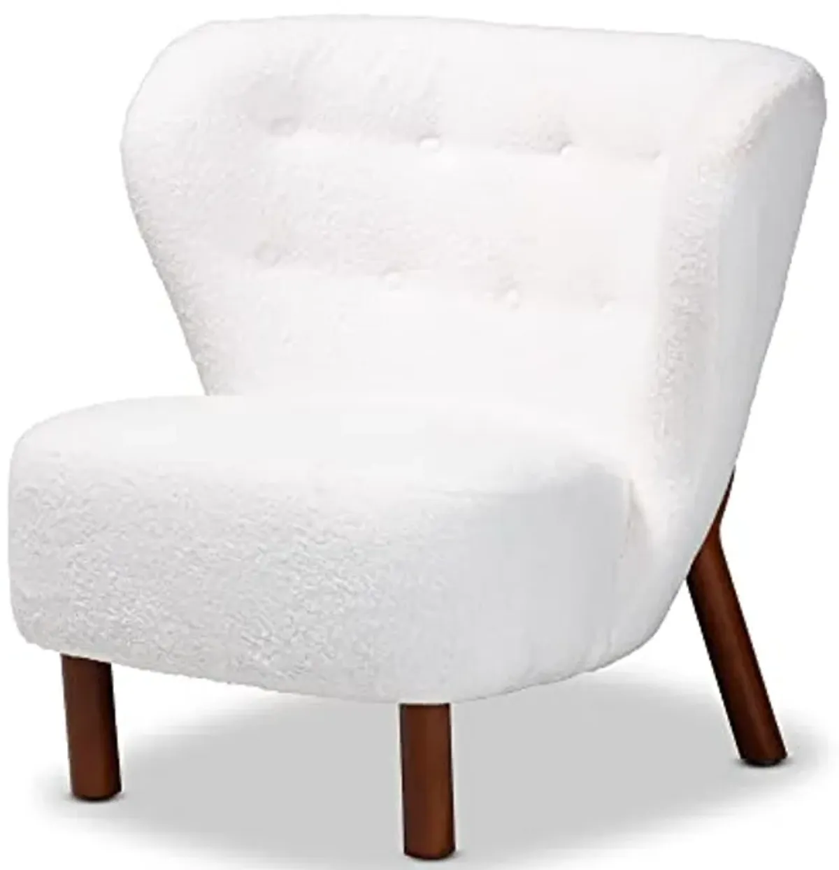 Baxton Studio Cabrera Chairs, White/Walnut Brown