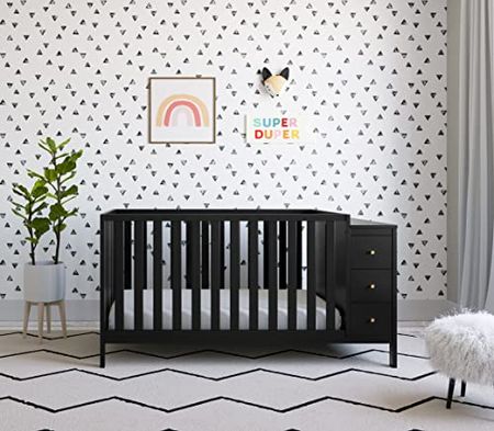 Storkcraft Malibu Customizable Convertible Crib (Black) – GREENGUARD Gold Certified, Crib with Storage Drawers, Converts to Toddler Bed, Fits Standard Full-Size Crib Mattress