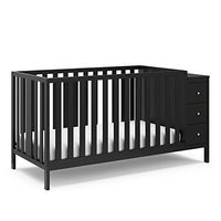 Storkcraft Malibu Customizable Convertible Crib (Black) – GREENGUARD Gold Certified, Crib with Storage Drawers, Converts to Toddler Bed, Fits Standard Full-Size Crib Mattress