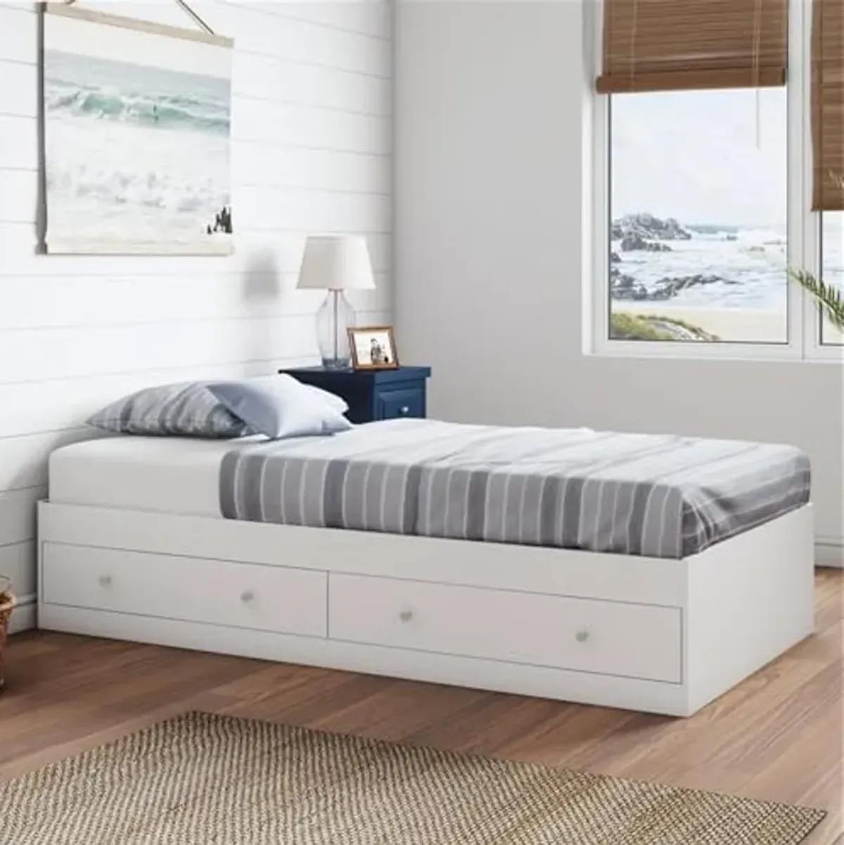 Sauder Cottage Road Twin Mate's Bed in White Finish, White Finish