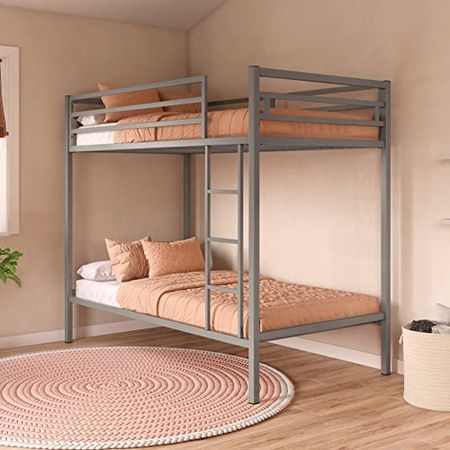 Sauder Boulevard Cafe Twin Over Twin Bunk Bed, Gray Finish