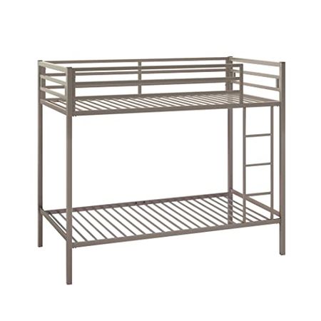 Sauder Boulevard Cafe Twin Over Twin Bunk Bed, Gray Finish