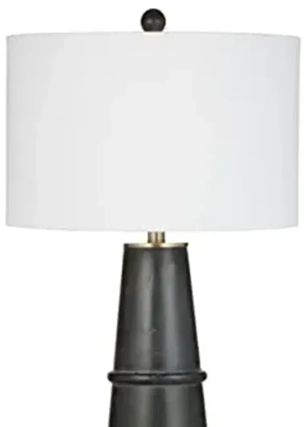 Bassett Mirror Osun Cement Stone Table Lamp with Drum Shade in Black