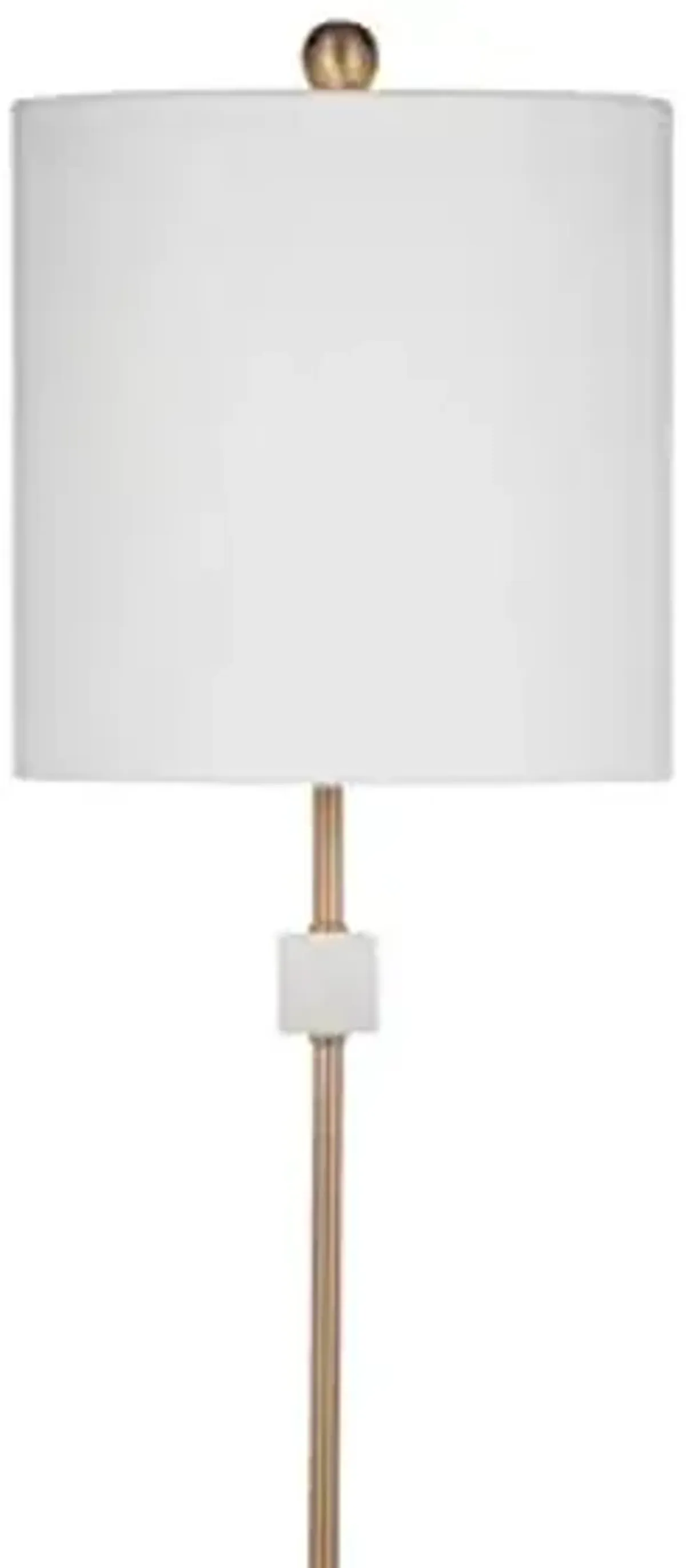 Bassett Mirror Company Regulus Table Lamp in White Marble and Brass