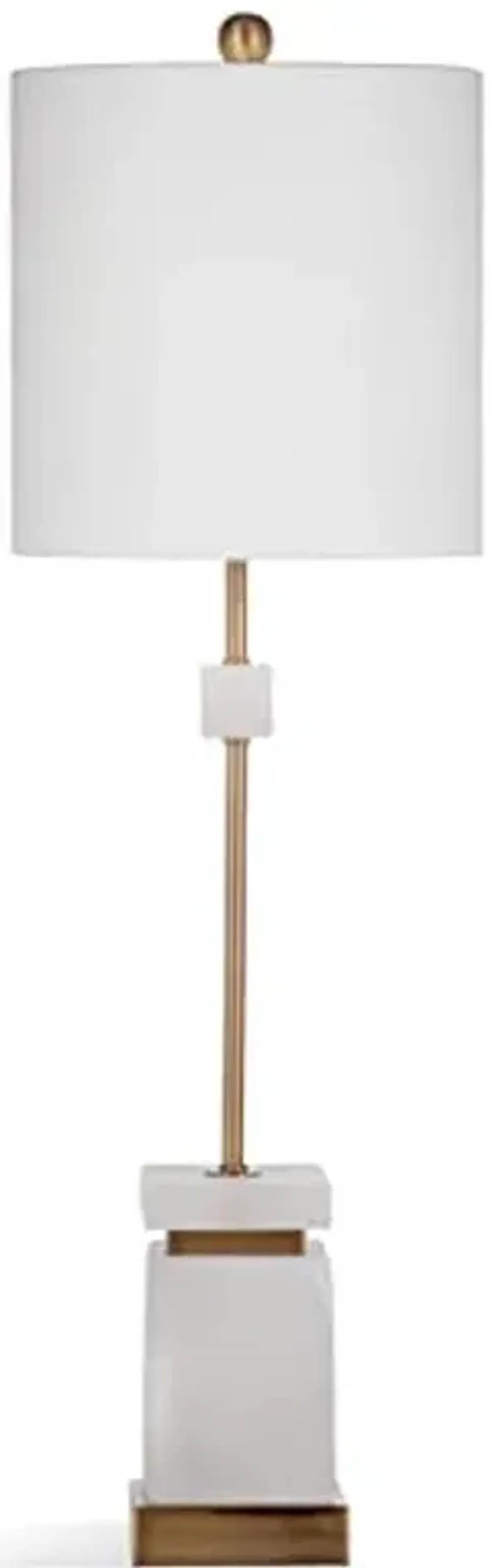 Bassett Mirror Company Regulus Table Lamp in White Marble and Brass