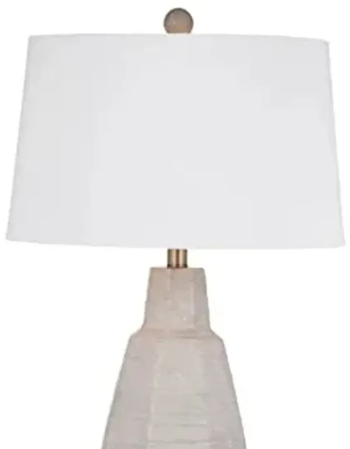 Bassett Mirror Company Plata Table Lamp in White Washed Cement Stone
