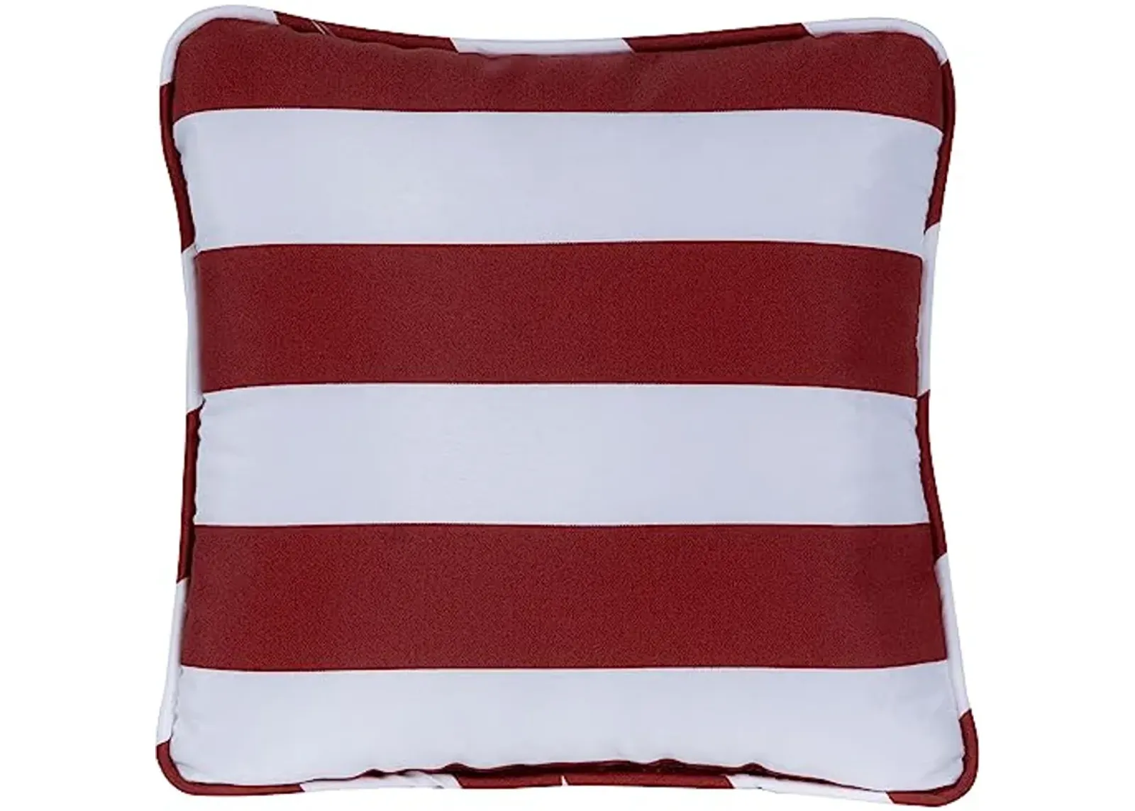 Hanover Stripe Indoor/Outdoor Throw, Decorative, Set of 1, 1 Pillow, Red/White