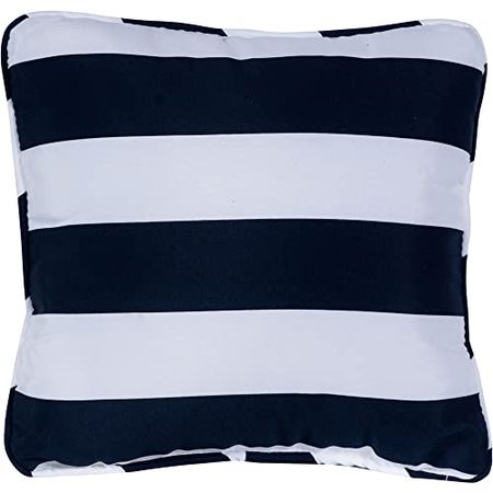 Hanover, Navy Stripe Indoor/Outdoor Throw Pillow, Decorative, Set of 1, HANTPSTRP-NVY