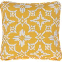 Hanover Yellow Floral Indoor/Outdoor Throw Pillow, Decorative, Set of 1