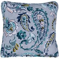 Hanover, Grey/Blue Paisley Indoor/Outdoor Throw Pillow, Decorative, Set of 1