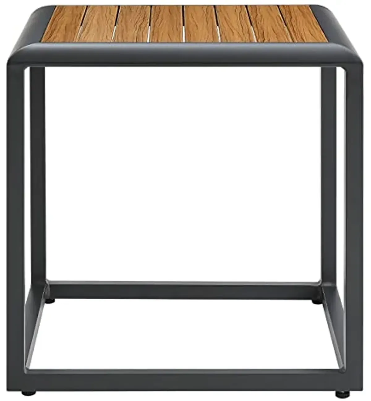 Modway Stance Outdoor Patio Aluminum Side Table in Gray Natural Sectional