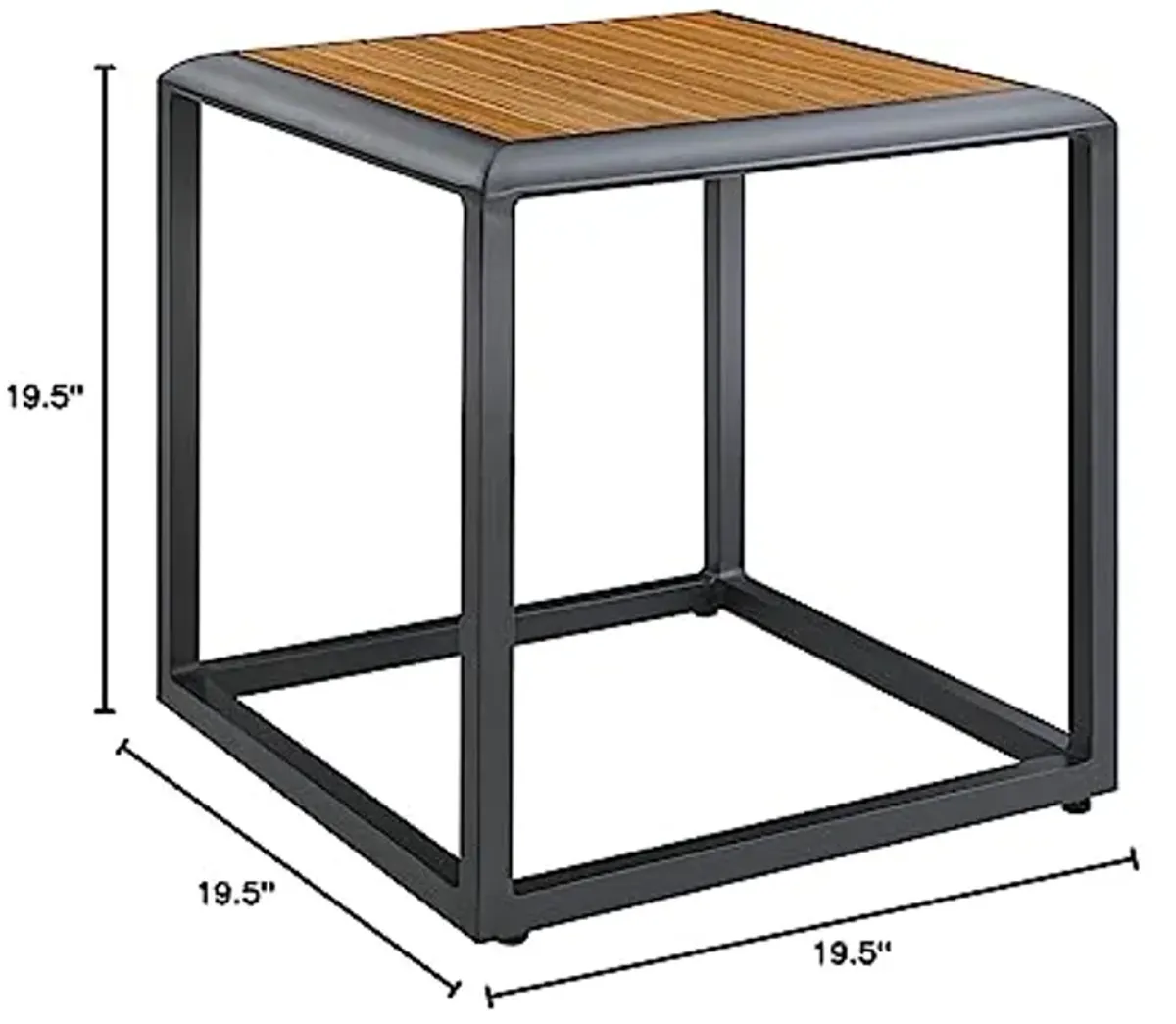 Modway Stance Outdoor Patio Aluminum Side Table in Gray Natural Sectional