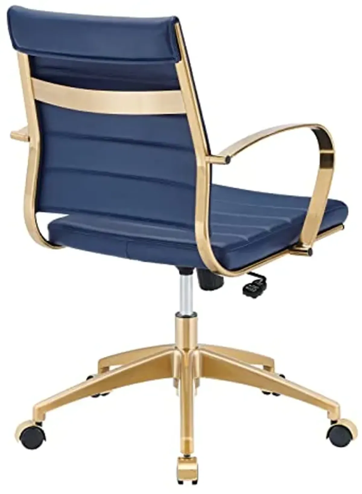 Modway Jive Stainless Steel, Mid Back Office Chair, Gold Navy