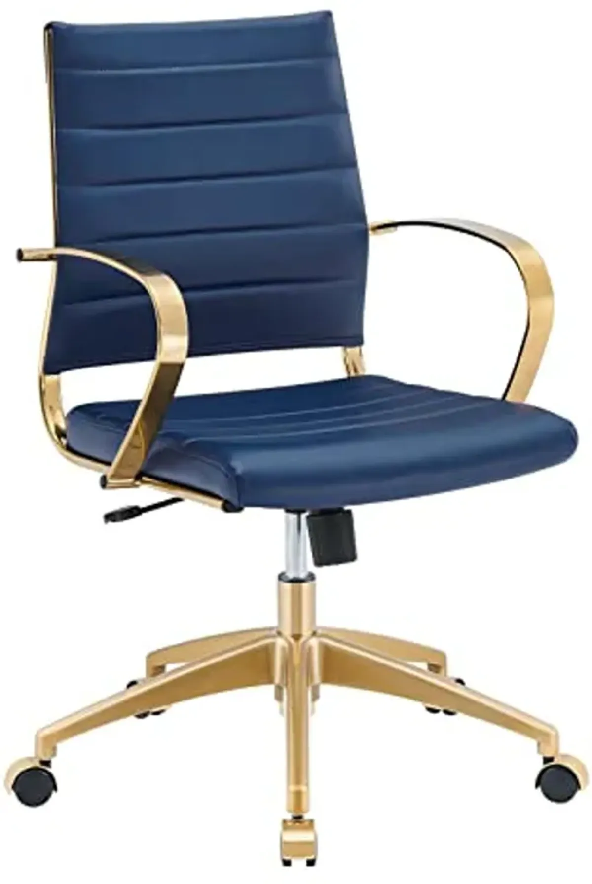 Modway Jive Stainless Steel, Mid Back Office Chair, Gold Navy