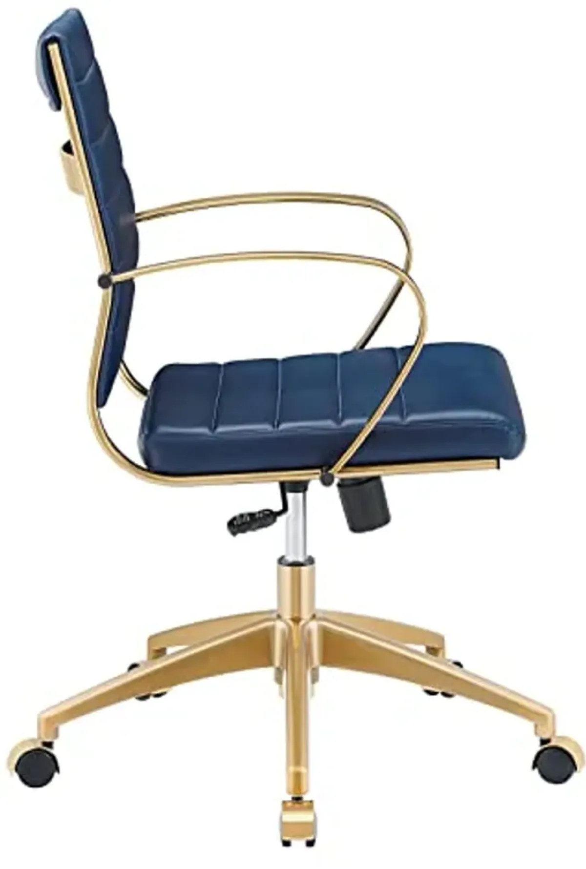 Modway Jive Stainless Steel, Mid Back Office Chair, Gold Navy