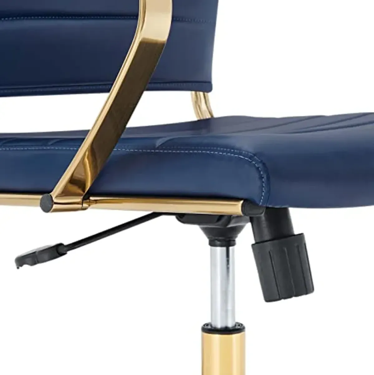 Modway Jive Stainless Steel, Mid Back Office Chair, Gold Navy