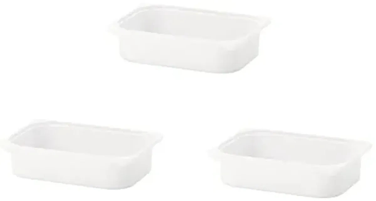 Ikea 800.892.39 Pack of 3 TROFAST Storage Boxes, White; 16.5" x 11.75" x 4 ", Stackable, Compatible with Trofast Frames and Lids, Made of Polypropelene