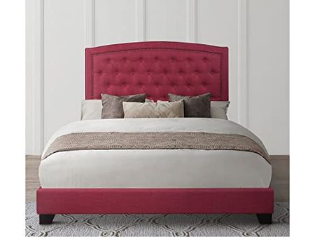 Mattress Firm Linden Upholstered Bed Frame | Full Size | Pink Color