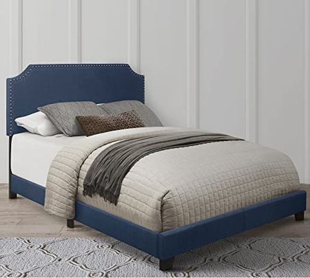 Mattress Firm Francis Upholstered Bed Frame | Full Size | Blue Color