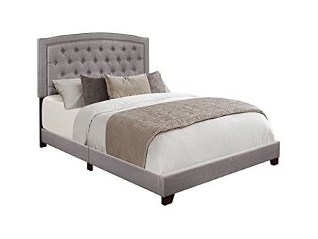 Mattress Firm Linden Upholstered Bed Frame | Queen Size | Blue Color