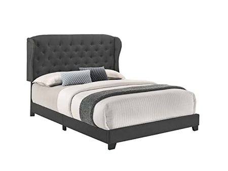 Maxton Upholstered Bed Frame | King Size | Dark Grey Color